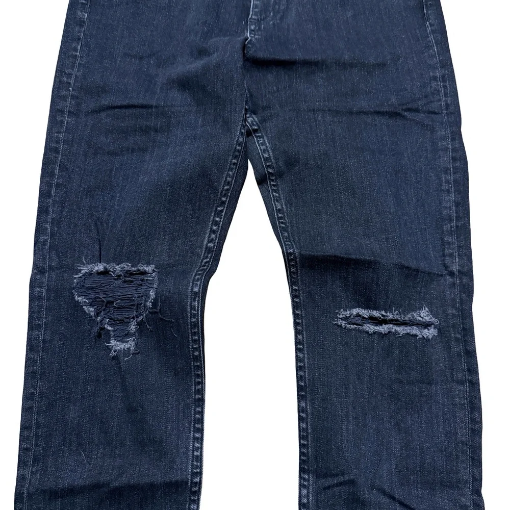 Women’s Brand New ASKK NY Skinny Jax Black Denim Distressed Jeans Size 30